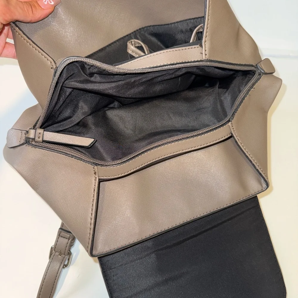 Nine West Taupe Backpack with Silver-Tone Lock